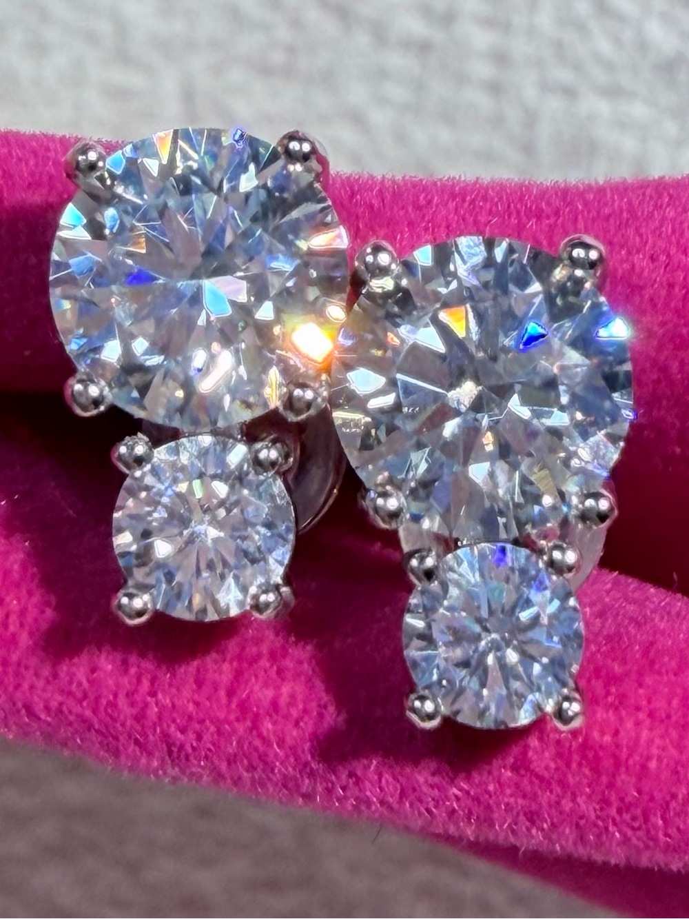 Brilliant Dual-Stud Moissanite Earrings for Double the Shine A Classic Times Two